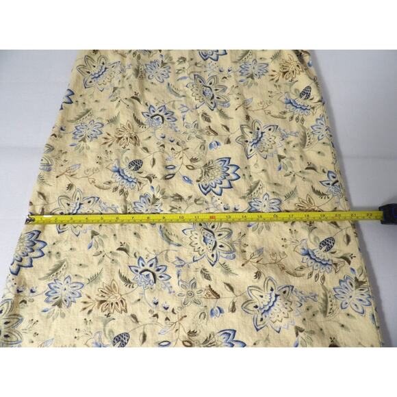 Vintage Requirements Linen Midi Dress Medium Yellow Floral Cottage Core Fairy Y2 - Picture 6 of 13
